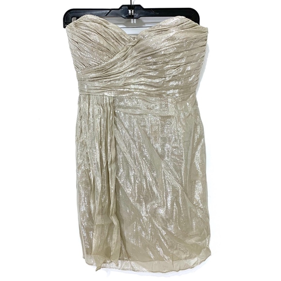 Lavender Label Silk Lame Strapless Dress - Picture 2 of 8